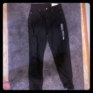 ripped black mom jeans BNWT run a little big!